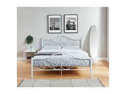 141,5 x 208,5 x 81. Letto Leyna 160 X 200cm Metallo Stile Ferro Battuto Bianco