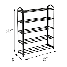 Which is the best shoe rack storage organizer? 5 Tier Black Metal And Plastic Shoe Rack