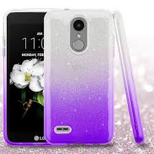 Lg Aristo 2 Plus Purple Gradient Glitter Hybrid Protector Cover With Package Lg Phone Lg Phone Cases Case