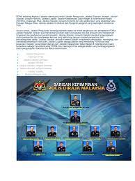 Tentera darat malaysia markas tentera darat, sekretariat tentera darat, wisma pertahanan, jalan padang tembak, 50634 kuala lumpur. Carta Organisasi Polis