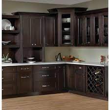 Hampton bay hampton unfinished beech raised panel stock assembled wall kitchen cabinet (30in. Krosswood Doors Espresso Plywood Shaker Stock Ready To Assemble Angle Wall Kitchen Cabinet 12 In W X 12 In D X 36 In H Se Aw1236 The Home Depot