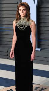 Emma watson photographed at the vanity fair oscar party. Emma Watson Beautiful Black Dress At Vanity Fair Oscars 2018 Party Beautiful Black Dresses Emma Watson Style Emma Watson Beautiful