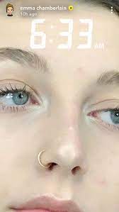 Pin By Kierstin On Piercings Nose Piercing Hoop Emma Chamberlain Nose Piercing Ring