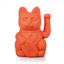 Lucky Cat- Zwaaiende Kat Rood met stickers