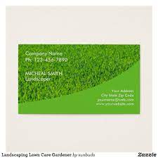 Landscaping Lawn Care Gardener Business Card Zazzle Com Zazzle Business Cards Lawn Care Landscape