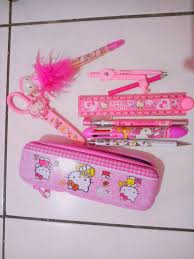 Koleksi Hello Kitty Untuk Sekolah Kotak Pensil Pensil Bulpoin Penggaris Jangka Gunting Hello Kitty Kitty Hello