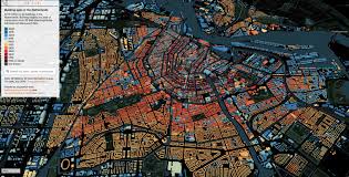 Map with the age of the buildings of Amsterdam : rMapPorn