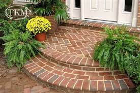 Curved Brick Entry Steps Front Yard Landscaping Brick Projects Front Porch Steps