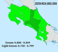 Costa rica's almost 20,000 square miles are divided into seven provinces: Costa Rica Hdi 2018 By Provinces Mapporn