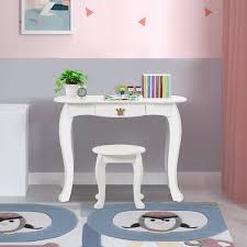 It will not deform easily after repeated tests, and it is comfortable and durable. Gymax Kids Makeup Dressing Table Chair Set Princess Vanity Overstock 31918435
