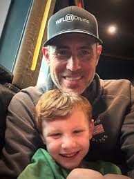 It's take your son to work weekend. Tate hopped