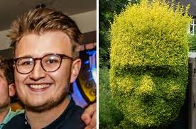 Birmingham mom carves her son and partner's faces into garden hedges