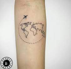 Travel Tattoo World Map Plane Mypin Mini Tattoos Dovme Inspiration Tattoos