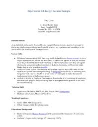 Business Analyst With No Experience Free Resume Templates