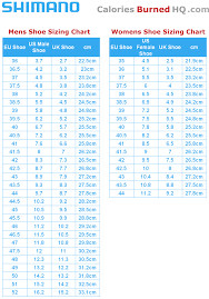 shimano shoe sizing chart for men and women indoor cycling