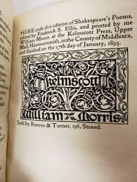 The Poems Of William Shakespeare William Morris Limited To 510 Copies William Morris Morris Poems
