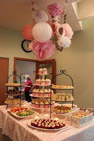 A Shower For A Miracle Baby Shower Food Baby Shower Table Baby Shower Table Decorations