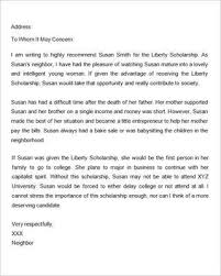 Letter Of Recommendation For Scholarship From Friend Scholarships Application Scholarships Application Letters