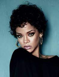 Rihanna Wears Her Own Mac Makeup Line In Glamour Curly Hair Styles Rihanna Short Hair Short Hair Styles