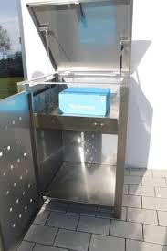 Paketbox Edelstahl Mit Klappdach Paketkasten Box Mulltonnenbox