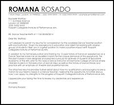 Dance Teacher Cover Letter Sample Letter Samples Livecareer Cover Letter For Resume Cover Letter Sample Job Cover Letter