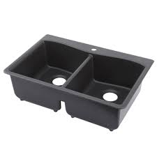 Undermount ceramic kitchen sinks uke songs tutorial. Kohler Kennon Dual Mount Neoroc Granite Composite 33 In 1 Hole Double Bowl Kitchen Sink In Matte Black Rh8185 1 Cm1 Sinks The Kennon Double Bowl Sink Features An Elegant W