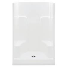 Aquatic Everyday Acrylx 48 In X 35 In X 72 In 1 Piece Shower Stall With 2 Seats And Center Drain In White Ax4834sh2snb Wh The Home Depot Shower Stall One Piece Shower Shower