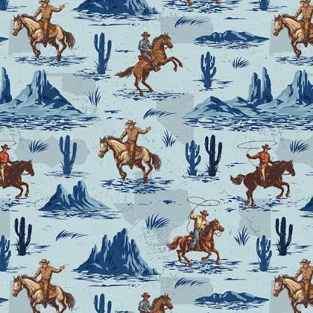 Cowboy Country - Blue – Paintbrush Studio Fabrics