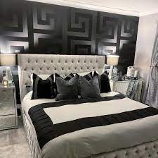 Pin By Tiffany Owen On Bedroom Black Wallpaper Bedroom Glam Bedroom Decor Luxurious Bedrooms