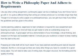 How To Write A Good Philosophy Paper - A Research Guide