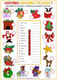 Christmas Unscramble The Words Esl Worksheets For Kids Christmas Worksheets Worksheets For Kids Christmas Activities For Kids