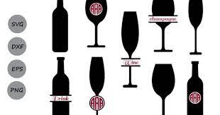 Free Wine Glass Svg Wine Svg Wine Glass Monogram Svg Wine Bottle Svg Crafter File Wine Svg Cricut Wine Glasses Free Wine
