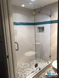 There are several reasons why a header is needed for a frameless shower door. Aqua Shower Doors On Twitter 3 8 Frameless Inline Shower Door With Glass To Glass Hinges Glass Clips Half Inch Fixed Panel Support Bar Back To Back C Pull Handle Ultra Clear Glass