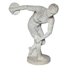 One replica of this statue was. Discus Thrower Concrete Garden Statue At 1stdibs