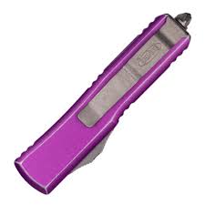 Microtech Ultratech Drop Point, Distressed Violet Aluminum / Stonewash M390  - 121-10DVI