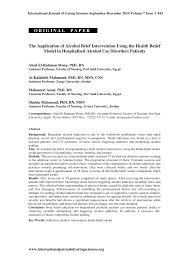 Pdf The Application Of Alcohol Brief Intervention Using The Health Belief Model In Hospitalised Alcohol Use Disorders Patients