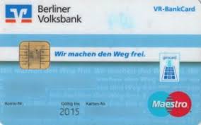 Bank Card Berliner Volksbank Maestro Berliner Volksbank Germany Federal Republic Col De Ms 0123