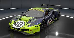 The ferrari 488 gt3 evo 2020: Skins Skin Vr46 Ferrari 488 Gt3 2018 Evo 2020 12h Of Gulf And Misano Racedepartment