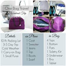 One Bag Travel How To Pack For A Weekend Trip Packing For A Weekend Trip Packing Tips For Travel Travel Wardrobe