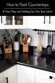 Today's guest has a fabulous tutorial. Beautiful Kitchen After Using Countertop Paint Learn How To Use The Rustoleum Countertop Tr In 2020 Black Kitchen Countertops Countertop Makeover Rustoleum Countertop