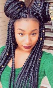 Long Braids With Bun Box Braids Styling African Braids Hairstyles Blonde Box Braids