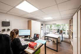 Des Bureaux Lumineux En Toute Intimite Pieces D Identite Elodie Chermette Decoration Interieure Cabinet Bureau Lumineux