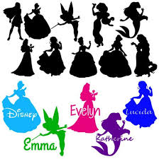 Personalized Disney Princess Inspired Silhouette Iron On Heat Transfer Vinyl T Shirt Decal Glitter Matte Available Disney Princess Silhouette Diy Disney Shirts Disney Princess Shirts