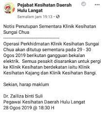 Dengan demikian tidak dianggap sebagai suatu nasihat hukum. Kajang Kini Notis Penutupan Sementara Klinik Kesihatan Facebook
