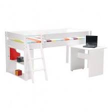 Lit Enfant Mi Hauteur Avec Bureau Et Etagere En Option Blanc Lit Bureau Enfant Lit Enfant Lit Enfant Design