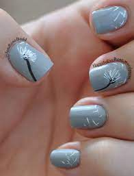 Matte Grey Dandelion Nail Art Dandelion Nail Art Nails Summer Toe Nails