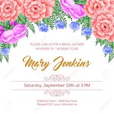 Change up the copy and font. Bridal Shower Invitation Template With Flowers Vector Illustration Royalty Free Cliparts Vectors And Stock Illustration Image 75970041