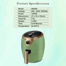 Nakada air fryer nkd1100 07. Nakada 3 5litre Air Fryer Nkd66
