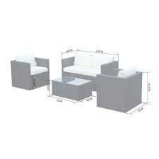 One of the best wooden garden sofa sets. Anzio 4 Seater Poly Rattan Garden Sofa Set Aluminium Black Grey