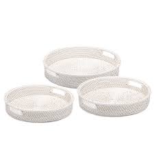 The latest on our store health and safety plans. S 3 Artisanal White Rattan Round Serving Trays